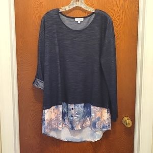Symmetry Large top navy blue